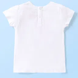 babyhug disney Babyhug  Disney Cotton Half Sleeves Shorts  Night Suit Minnie Mouse Print - White & Pink image 3