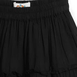 Chuppan Chupai Solid Tiered Skirt - Black image 4