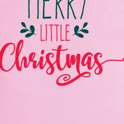 FFlirtygo Christmas Theme Cotton Half Sleeves Merry Little Christmas Printed Onesie - Pink image 4