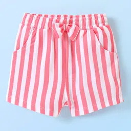 babyhug disney Babyhug  Disney Cotton Half Sleeves Shorts  Night Suit Minnie Mouse Print - White & Pink image 4