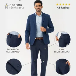 The Pant Project Men Relaxed Fit Mid-Rise Formal Trousers image 4