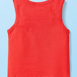 Babyhug Marvel Knit Sleeveless Vests With Avengers Graphics Pack Of 3 - Red Blue & White image 5