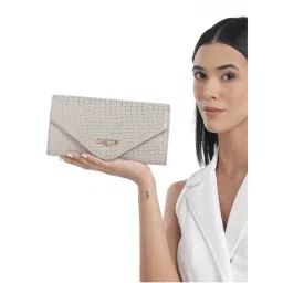 Carlton London Light Gold Croc-Texture Glitter Envelope Clutch-picture-32