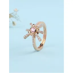 Ornate Jewels 925 Silver 18K Rose Gold Pink Cz Fireworks Sparkles Adjustable Ring for Women & Girls-picture-15