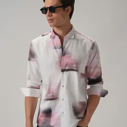 Banana Club Men Classic Slim Fit Abstract Printed Casual Shirt image 2