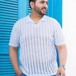 Instafab Plus Men Self Design Polo Collar Cotton T-shirt-picture-8