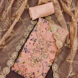 ASISA Floral Printed Beads And Stones Unstitched Dress Material-image-57
