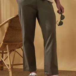Dennis Lingo Men Straight Fit Mid-Rise Pleated Regular Trousers-image-60
