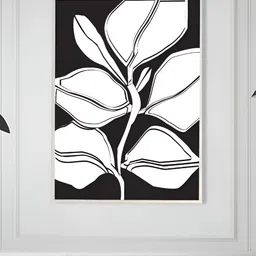 nestroots Black & White Veins of the Earth Canvas Framed Painting Wall Art-picture-38