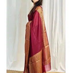 Shriyangan Ethnic Motifs Zari Art Silk Handloom Kanjeevaram Saree image 3