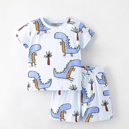 INCLUD Boys Printed Round Neck T-Shirt With Shorts-picture-36