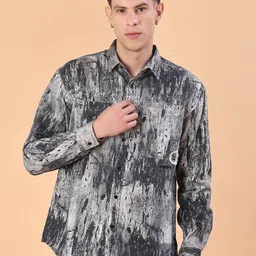 V-Mart Men Abstract Printed Spread Collar Cotton Casual Shirt-image-84