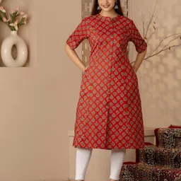 Fashion Petals Women Ethnic Motifs Printed Pure Cotton A-Line Kurta-picture-27