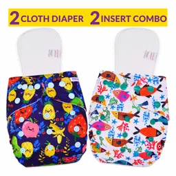 Bembika Cloth Diapers with Inserts Fish Print Set of 2 - Multicolor-picture-16