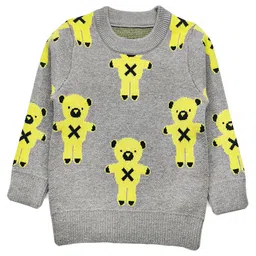 Kookie Kids Full Sleeves Printed Sweater - Grey-image-28