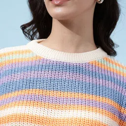 glitchez Self Striped Round Neck Pullover image 4