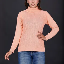KNITZY Self Design High Neck Woollen Winter Top-picture-30