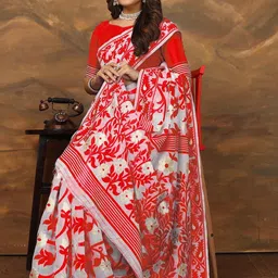 KANOODA Floral Jamdani Saree-picture-19