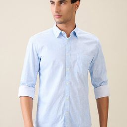 Parx Men Slim Fit Abstract Printed Cutaway Collar Pure Cotton Casual Shirt-picture-38