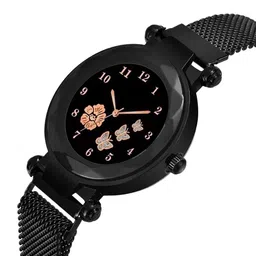 CERO Girls Embellished Dial Analogue Multi Function Watch FBF-Magnet-Black image 2