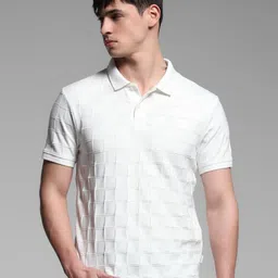 Jack & Jones Men Checked Polo Collar Cotton T-shirt-picture-28