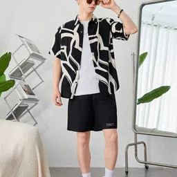 Urban Buccachi Men Premium Fit Abstract Printed Spread Collar Casual Shirt-image-0