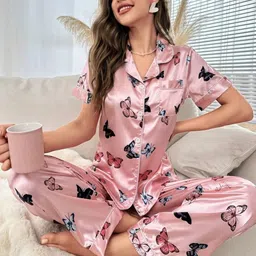 NIJANAND TEXTILE Graphic Printed Night suit image 2