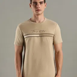 Tommy Hilfiger U.S Brand Logo Printed Round Neck Short Sleeves Cotton T-shirt-picture-49
