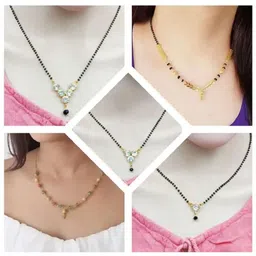 NINAMAAYRA Gold-Plated Brass Artificial Stones & Beads Mangalsutra-picture-19