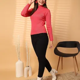 Clora Creation Women Solid High Neck Top image 4