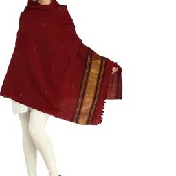 Exotic India Floral Kutch Embroidered Mirror Work Pure Woollen Shawl image 2