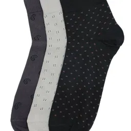Arrow Men Pack Of 3 Printed Pure Cotton Ankle-Length Socks image 3