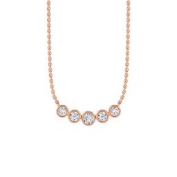 LUNA 14Kt Rose Gold Lab Grown Round Unity Diamond Chain - 3.9 g-picture-31
