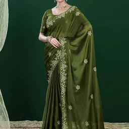 all about you Floral Sequinned Pure Georgette Saree-picture-36