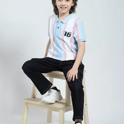 Monte Carlo Boys Striped Polo Collar T-shirt image 4