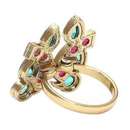 Anouk Kundan-Studded Jadau Moti Manik Finger Ring image 5