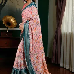 PAMPER YOURSELF Floral Designer Saree image 3