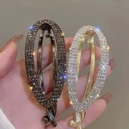 Medbuddy Women Silver Toned Banana Clip-image-0