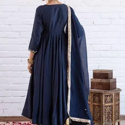 CANIZZARO Women Panelled Gotta Patti Kurta with Trousers & With Dupatta image 2