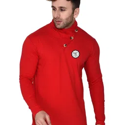 Blisstone Men Solid High Neck Slim Fit T-shirt-image-8