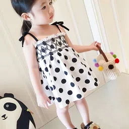 LULU & SKY Polka Dot Print Cold-Shoulder A-Line Dress image 3