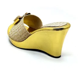 TODRIA Textured Party Wedge Sandals with Bows image 5