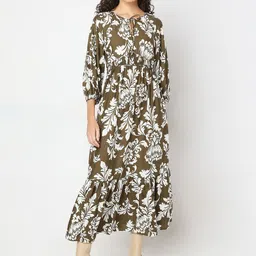 Vero Moda Women Floral Printed Round Neck Fit & Flare Midi Dress-picture-21