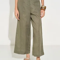AKKRITI BY PANTALOONS Women Straight Fit High-Rise Trousers-image-4