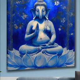 Myntra Elegant Homes Blue & Green 1 Piece Canvas Religious Wall Paintings-picture-41