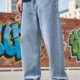 FALKRA Men Straight Fit Mid-Rise Light Fade Stretchable Jeans image 5