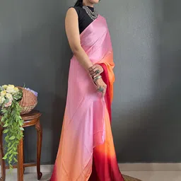 KALINI Colourblocked Pure Crepe Ready to Wear Saree image 3