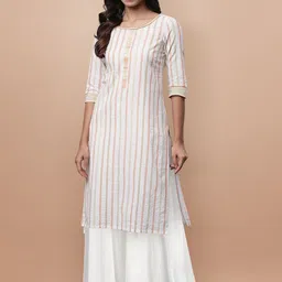 AURELIA Women Striped Kurta with Palazzos-image-16