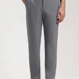 JADE BLUE Men Solid Mid-Rise Slim Fit Trousers-picture-27