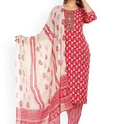 OH MI DIOS Women Floral Printed Kurta with Trousers & Dupatta-picture-18